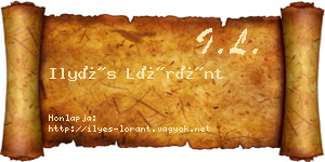Ilyés Lóránt névjegykártya