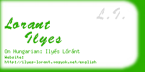 lorant ilyes business card